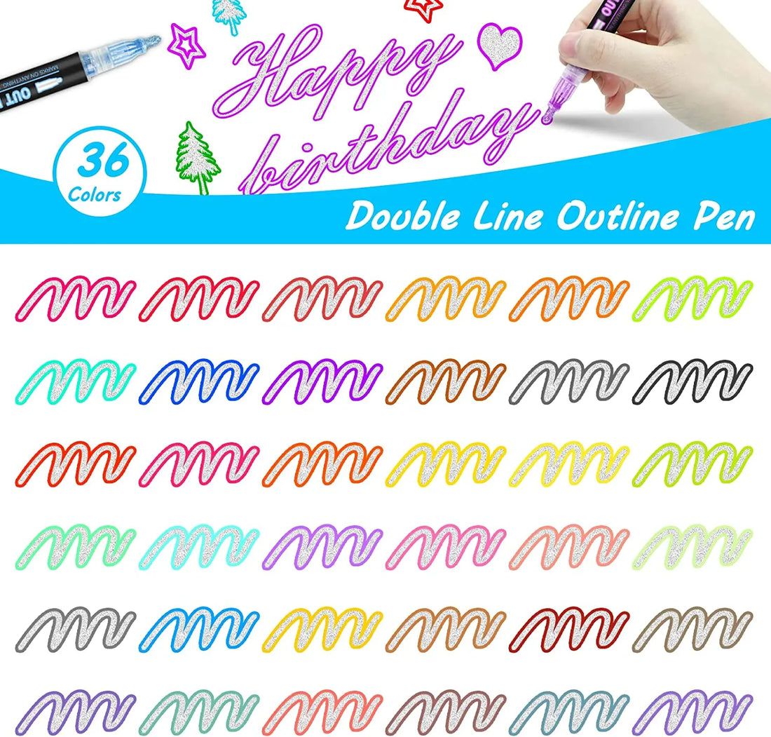 Art Pen Marker Double Line Outline 8/12/24 Colors